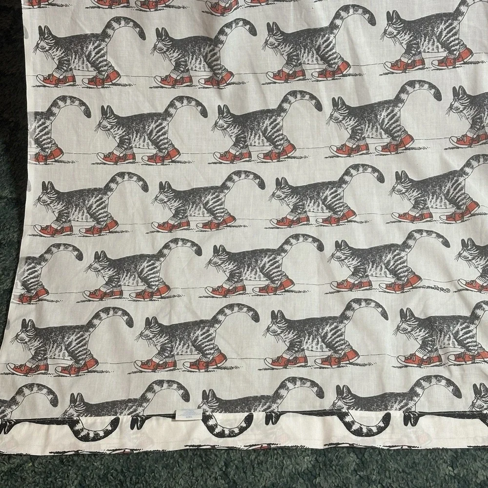 B Kliban Cat Lover Sewing Fabric Vintage Material Crafts Twin Flat Sheet VTG